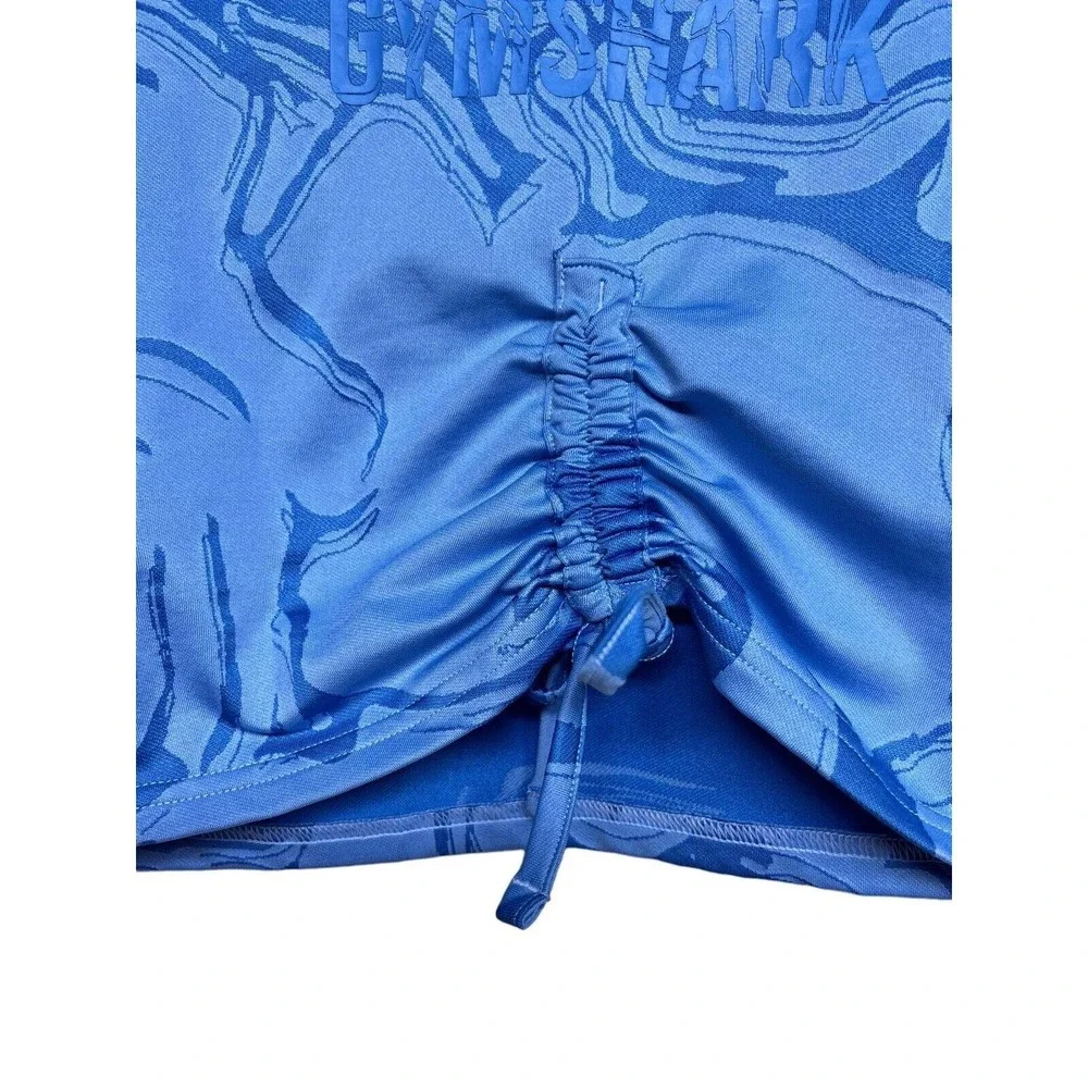 Gymshark Power Pullover Crop Top Blue Swirl Women’s Size XS‎